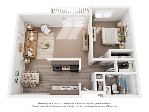 Floor plan for 1 bed, 1 bath, 784 sqft